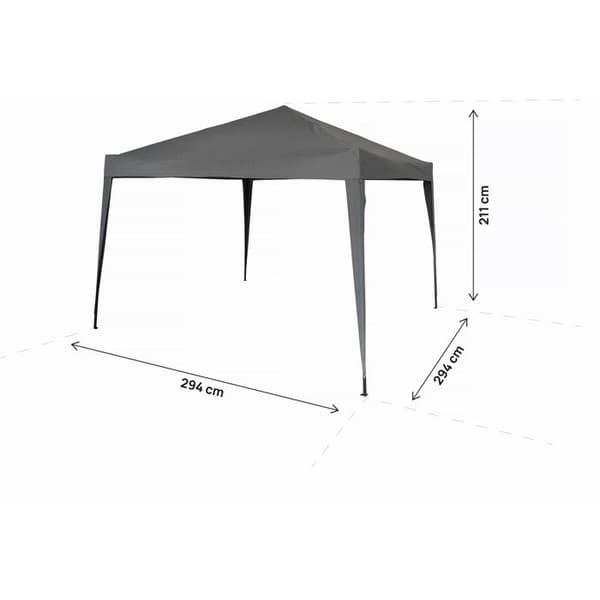 Folding havepavillon "Svetlana 3" - 9 m² - 3 x 3 m - Grå