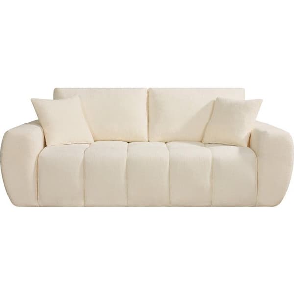 Sofa i stof i bubble-stil "Léonie" - 3 pladser - Beige