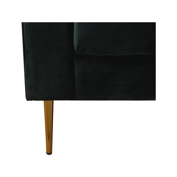 "Bruce" fast sammetssoffa - 196 x 76 x 82 cm - 3-sits - Mörkgrön