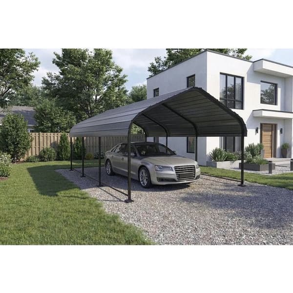 Carport bilskydd i metall "Phoenix" - 13,5 m² - Grå