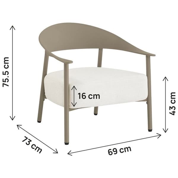 Set med 2 trädgårdsstolar i plast och metall "Céora" - Taupe