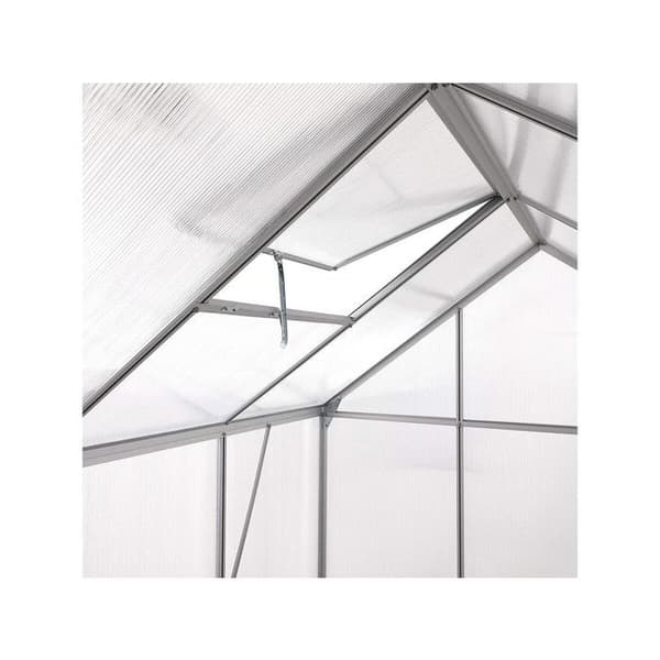 Polykarbonat växthus 370 x 190 x 195 cm "Basilic" - 7,03 m² - Grå