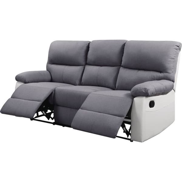 Relaxsoffa "Lincoln" - 197 x 89 x 103 cm - 3 platser - Vit / Ljusgrå