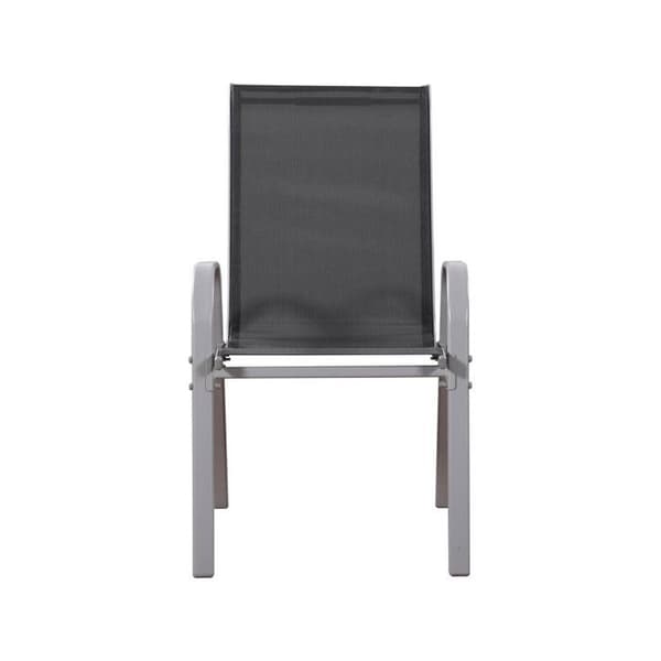 Stapelbara trädgårdsfåtöljer - Stål/Textilene - Grå - Set om 4 - 53,5x75x92 cm