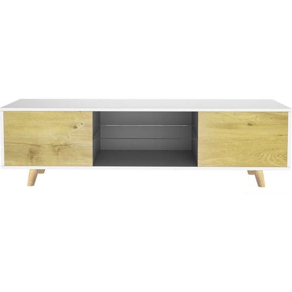 TV-möbel LED "Inna" - 140 x 42 x 45 cm - Vit/Ek