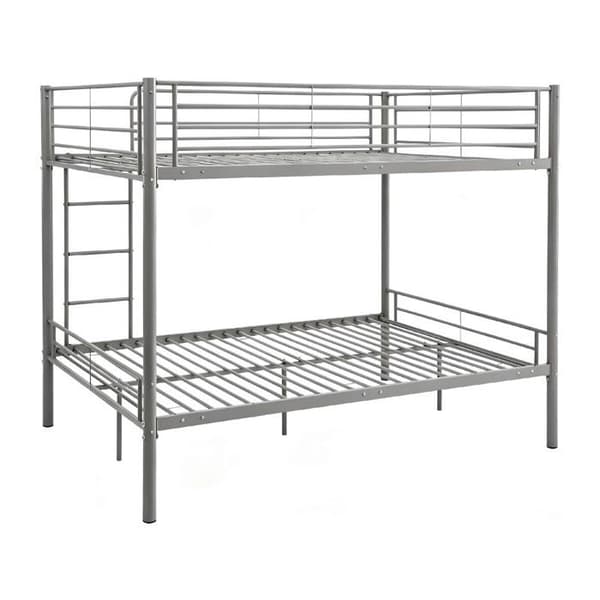 Seng dobbeltseng - Adam - 140 x 190 cm - Grå metal - 48 lameller