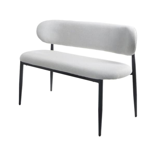 Spisebænk i stof - 110 cm - "Sélène" - 3 pladser - Lys grå og Sort