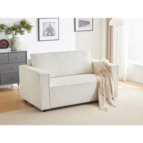 Soffa i ribbat sammet "Grenelle" - 2 platser - Beige
