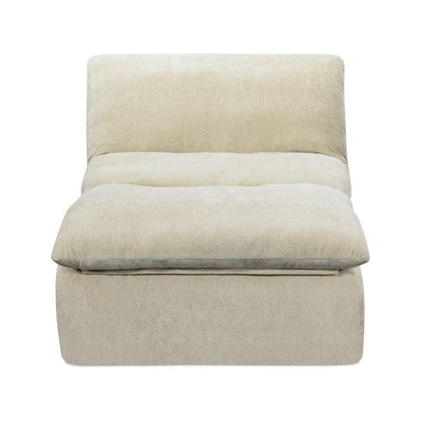Texturerad tygfåtölj "Candela" - 81 x 96 x 75 cm - Beige