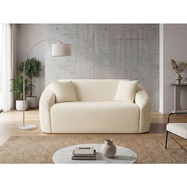 Fast rak soffa i tyg "Ondine" - 2 platser - Beige