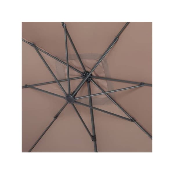 Parasol trädgård av aluminium "Sun 4" - Rektangulär - 3 x 4 m + Skyddsfodral - Taupe