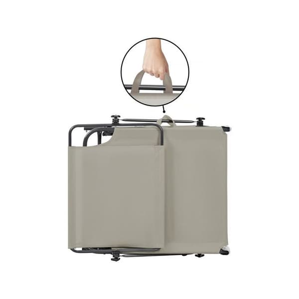Set med 2 hopfällbara solstolar "Lazy" - Med solskydd - Taupe