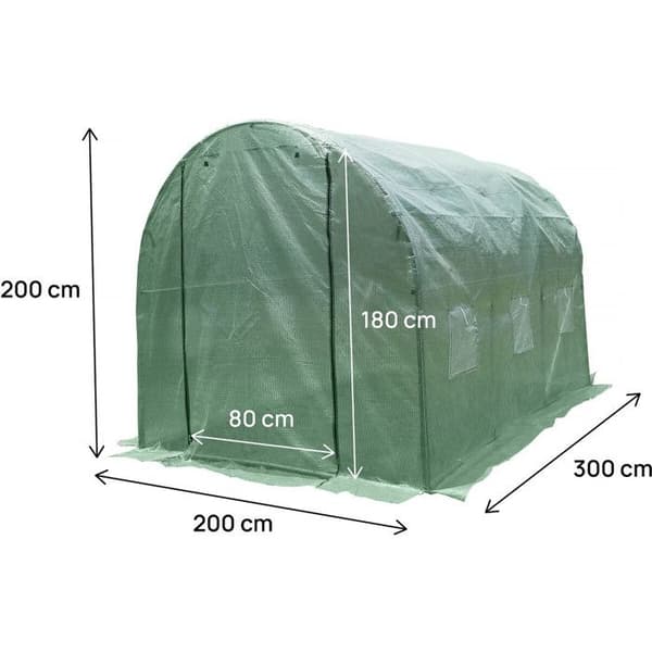 Täckning för växthustunnel "Lys" - 6 m² - 130g - Grön