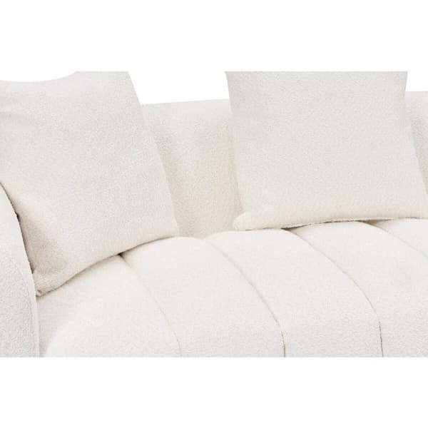 Rätt soffsoffa i bubble-stil i texturerat tyg "La Fayette" - 3 platser - Kräm