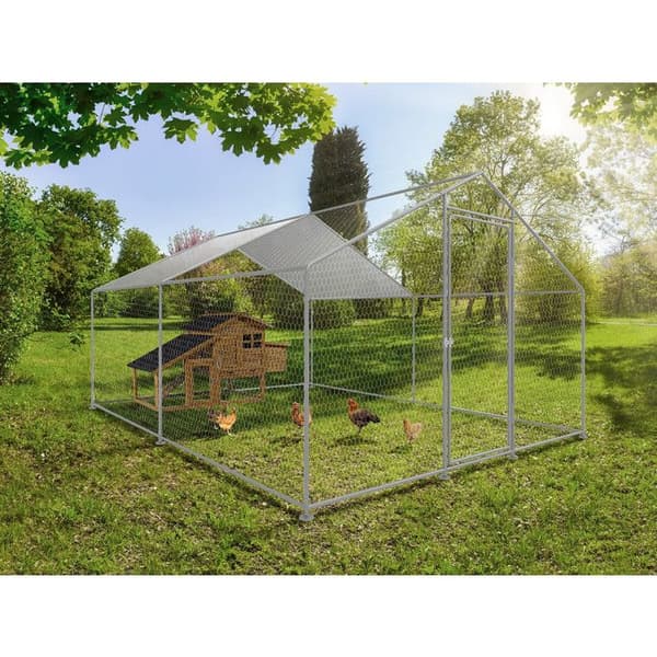 Hönsgård 9 m² inhägnad 3 x 3 x 2 M galvaniserat stål