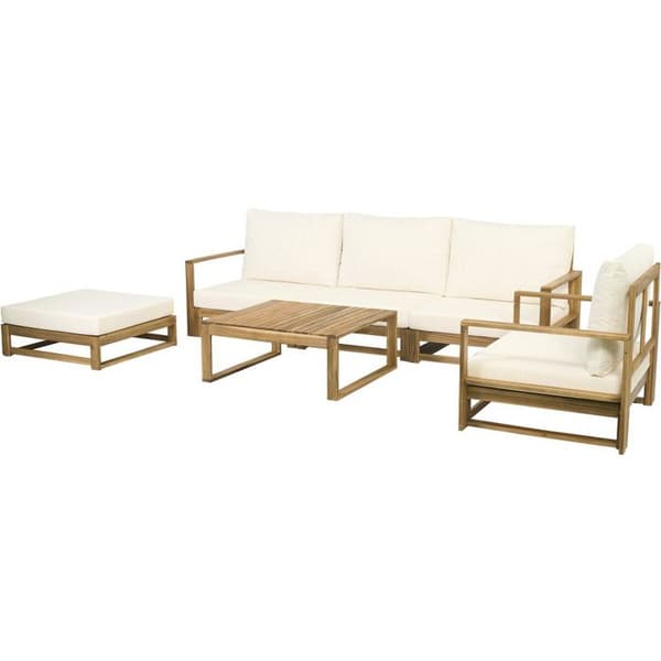 Modulært træ havemøbel med puder "Bellingham" - 5 pladser - Beige