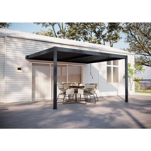 Aluminiumpergola "Windsor" - Mörkgrå - 3 x 4 m