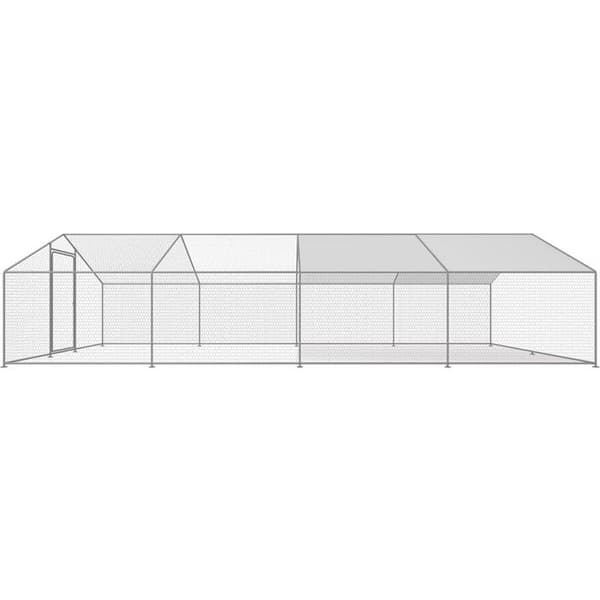 Hönsgård 24 m² inhägnad 8 x 3 x 2 M galvaniserad stål