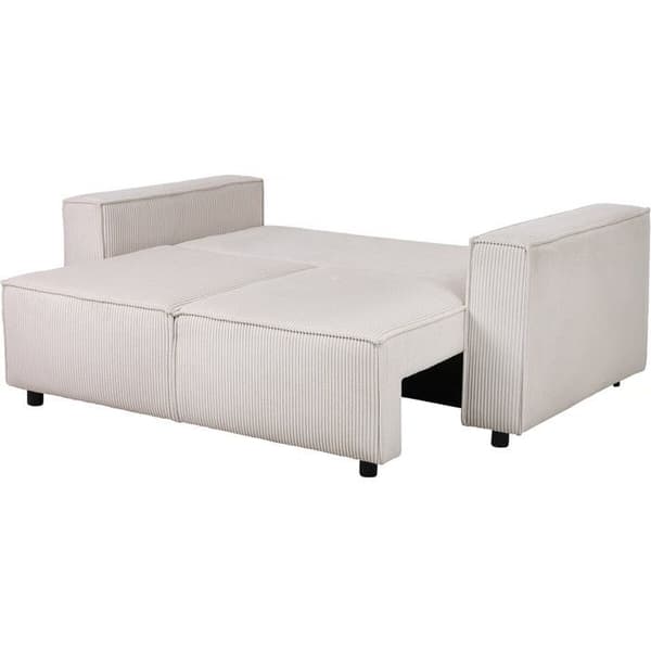 Rätt soffbed i ribbad sammet "Montaigne S" - 2 platser - Beige
