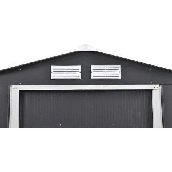 Metallskjul - "Vegas" - 2.7 m² med solpaneler - Grå