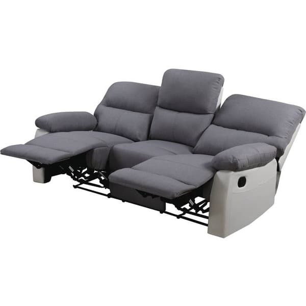 Relaxsoffa "Lincoln" - 197 x 89 x 103 cm - 3 platser - Vit / Ljusgrå