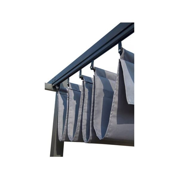 Metallpergola med infällbart tak - 3 x 4 m - Grå