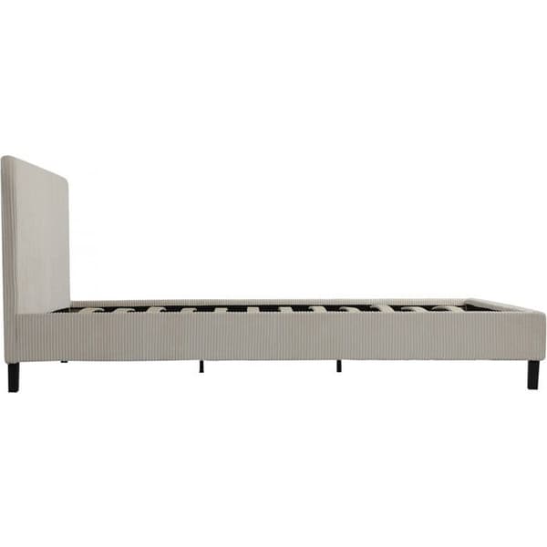 Dubbel säng i ribbat sammet "Ambre" - 140 x 190 - Beige