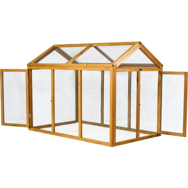 Træindhegning til hønsehus Coco brun 140 x 85 x 106 cm