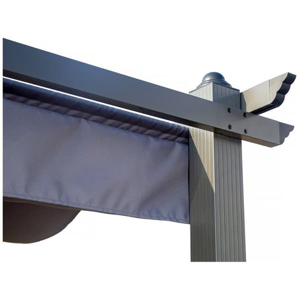 Aluminiumpergola med infällbart tak - 3 x 4 m - Antracitgrå