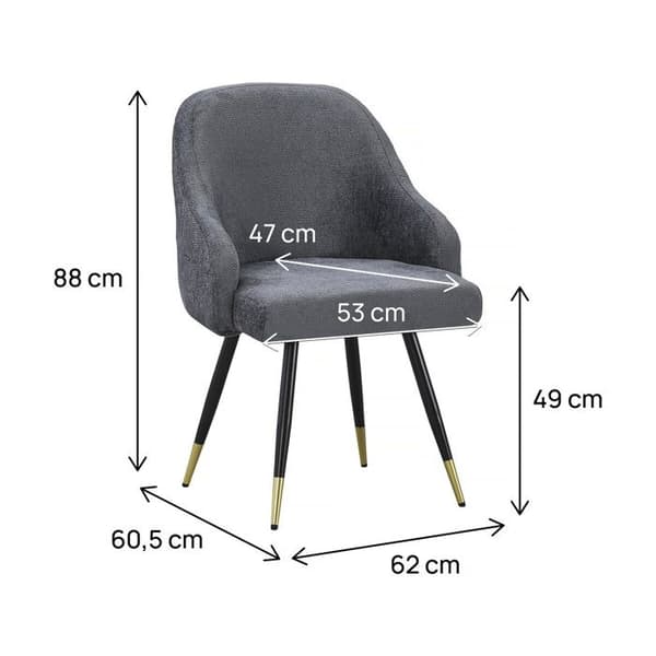 2-pack fåtöljer i tyg "Harmony" - 54 x 57 x 90 cm - Grå