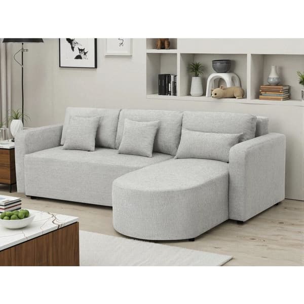 Vinkelsofa konvertibel og vendbar i stof "Charles" - 3 pladser - Grå