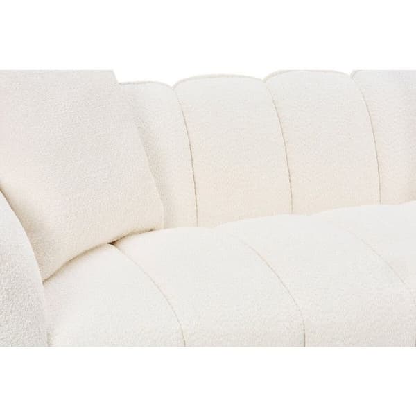 Rät soffa i tyg stil bubble "Balzac" - 3 platser - Kräm