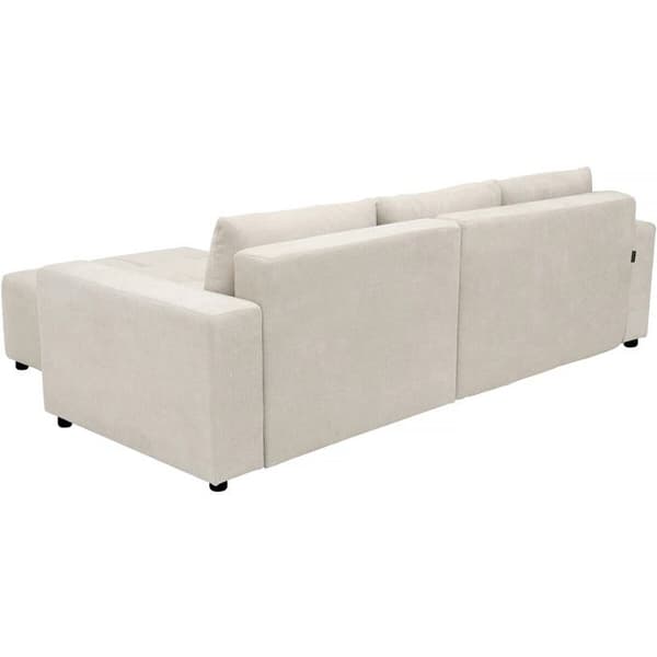 Vändbar hörnsoffa stil bubbeltyg chenille "George" 4 platser - Beige