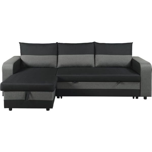 Vinkelsofa, vendbar/konvertibel i stof "Victor" - 3 pladser - Sort