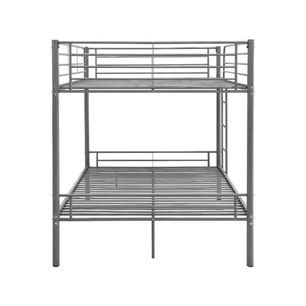 Seng dobbeltseng - Adam - 140 x 190 cm - Grå metal - 48 lameller