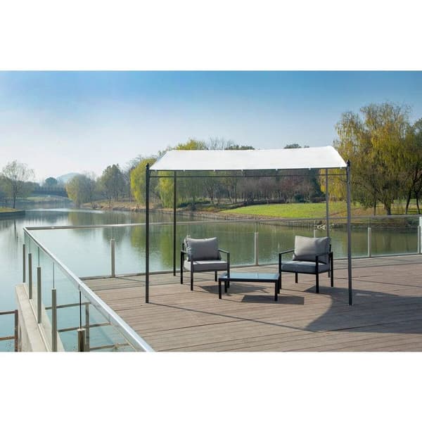 Skråpergola i metall - 3 x 2,5 m - Beige