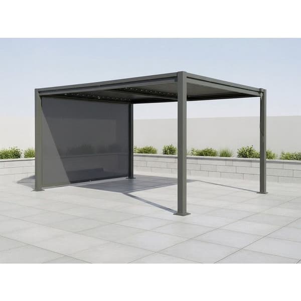 Bioklimatinen pergola galvanoidusta teräksestä "Howard" - 3 x 4 m - Harmaa