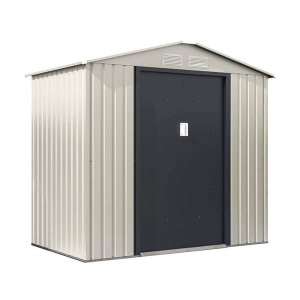Metallredskapsskjul "Nebraska" - 4,07 m² - Beige/Grå antracit