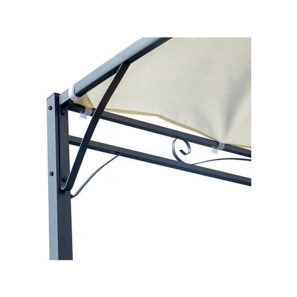 Skråpergola i metall - 3 x 2,5 m - Beige