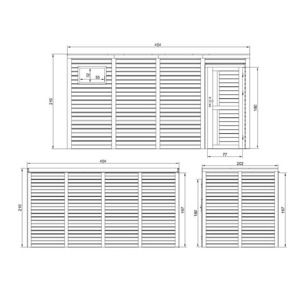Trädgårdsskjul i trä 8,16 m² TIMBELA M327F1