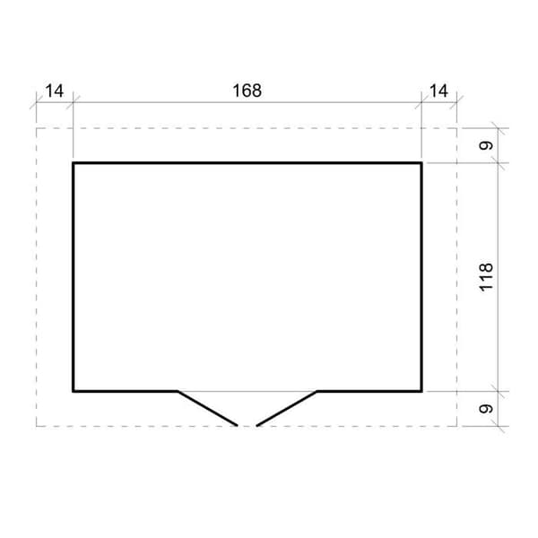 TIMBELA M367F1+M367G Trädgårdsskjul i trä 1,98 m²