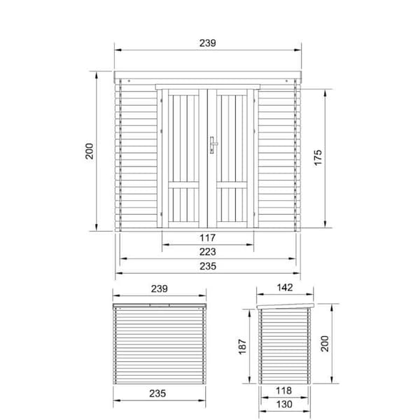 Trädgårdsskjul i trä 2,63 m² TIMBELA M310F1