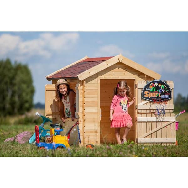 Trähus för barn - TIMBELA M516 - Med golv - 1,1 m2