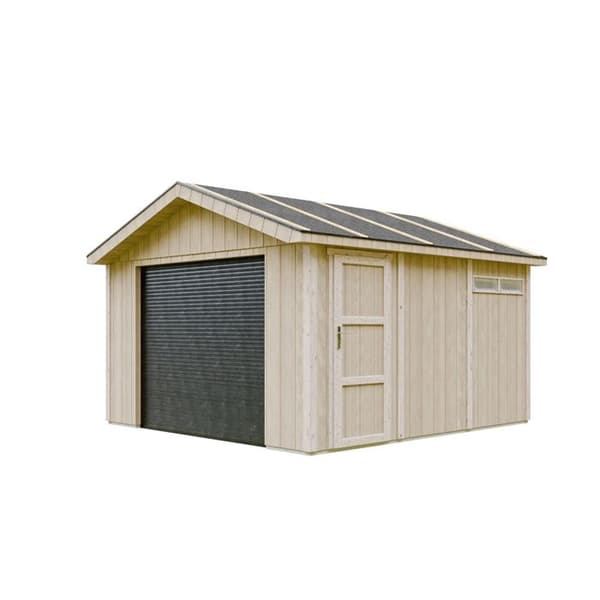 Garage - Timbela - M990B - 13 m² - LP SmartSide-paneler - Elektriska rullgardiner