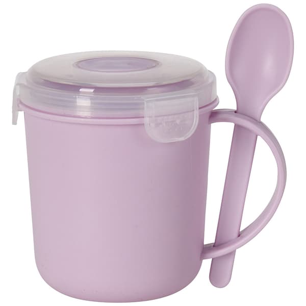Soppmugg med lock och sked 500ml / Matmugg med lock