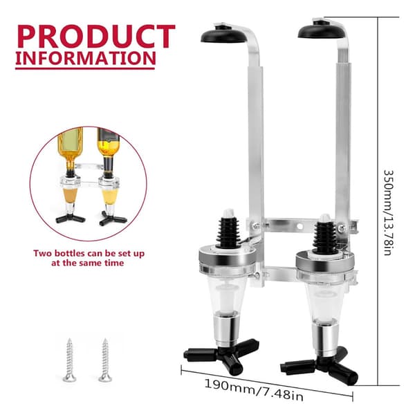 Spritdispenser med mätfunktion - för 2 flaskor / spritmått dispenser / bar dispenser