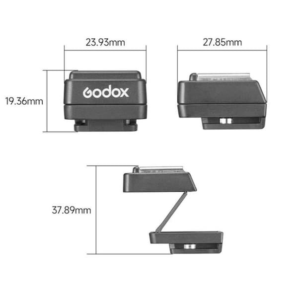 Godox FS-R fällbar blixtskoförhöjare / fällbar hot shoe riser för kamerablixt