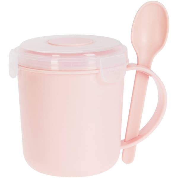 Soppmugg med lock och sked 500ml / Matmugg med lock