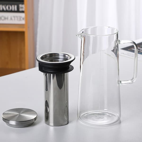 Cold brew-kanna i glas med filter och lock 1000 ml / Cold brew-bryggare