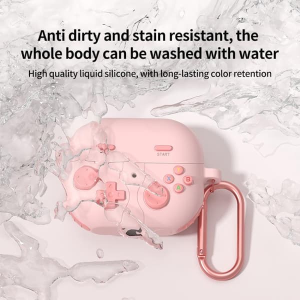 Silikonfodral i retrospel-stil för Samsung Galaxy Buds3/Buds3 Pro - Rosa